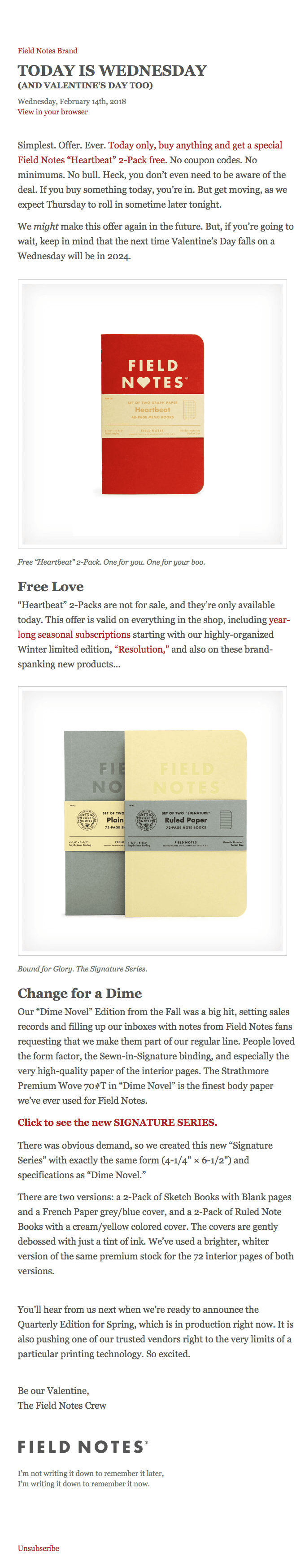 Field Notes: Today is Wednesday (and Valentine’s Day too)