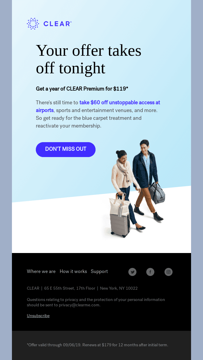 Final call: $60 off a year of CLEAR