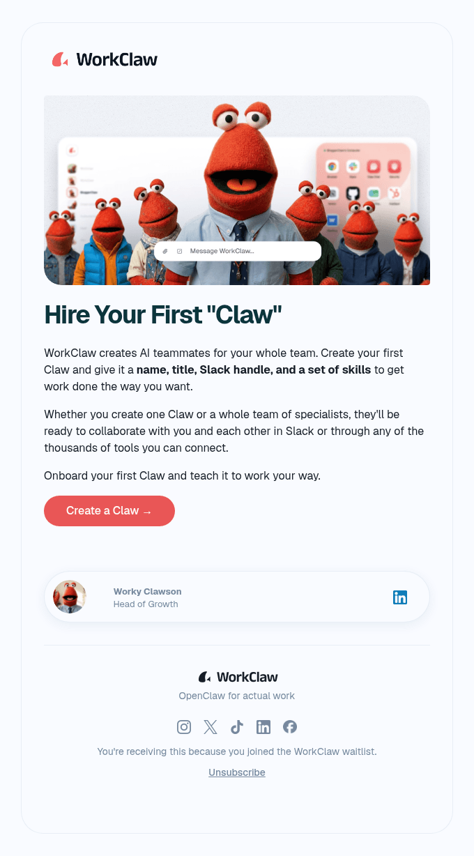 Finish setting up your WorkClaw AI teammates