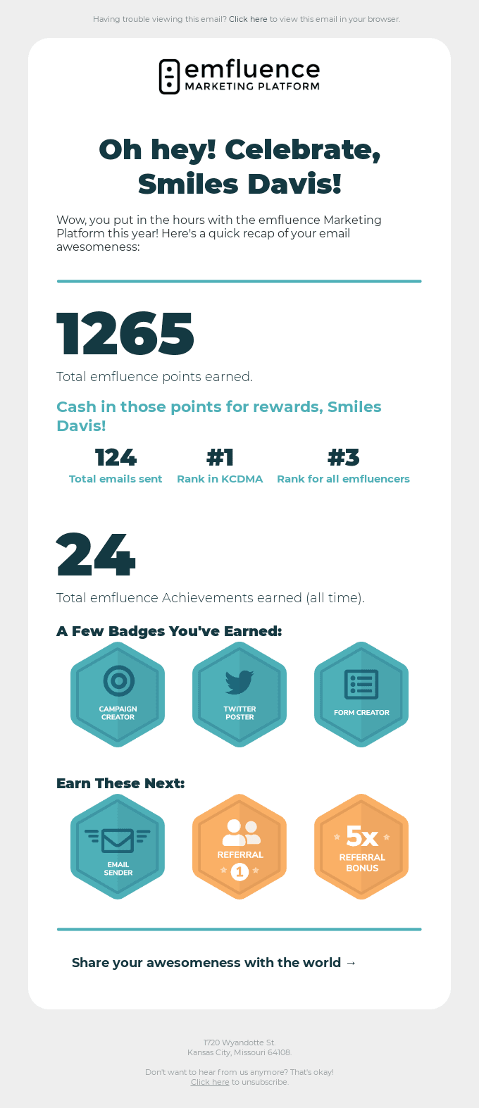 Smiles Davis, see what you've accomplished with emfluence!