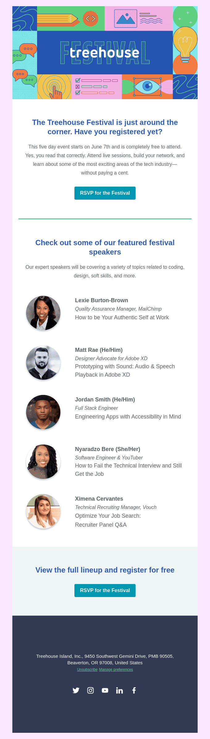 Five days of free live events, networking, and more...