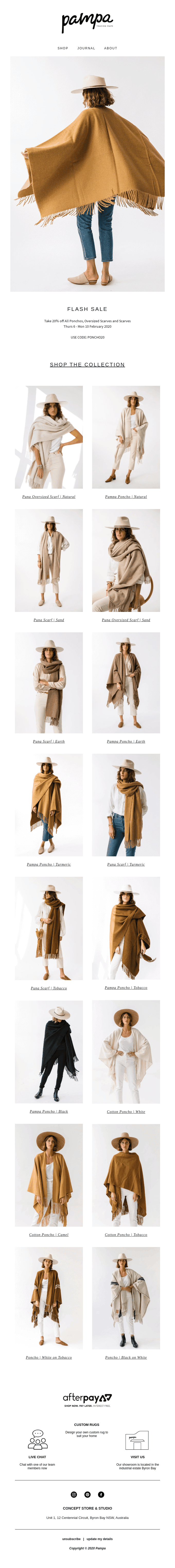 FLASH SALE | 20% off our Ponchos & Scarves 🔥
