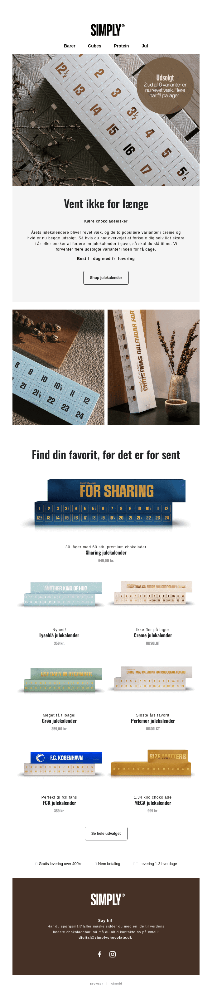 Flere julekalendere er udsolgt nu👀