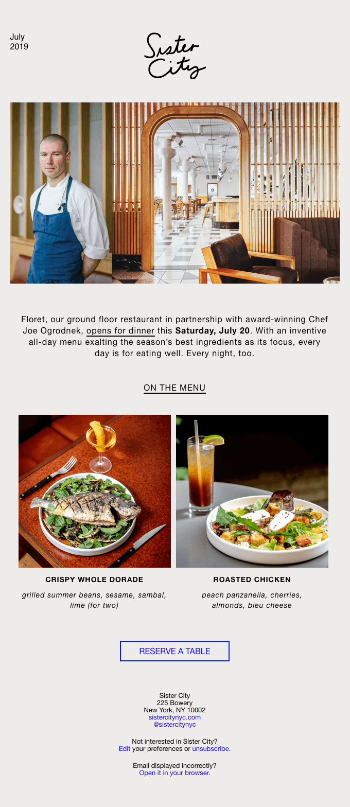 Floret opens for dinner this Saturday