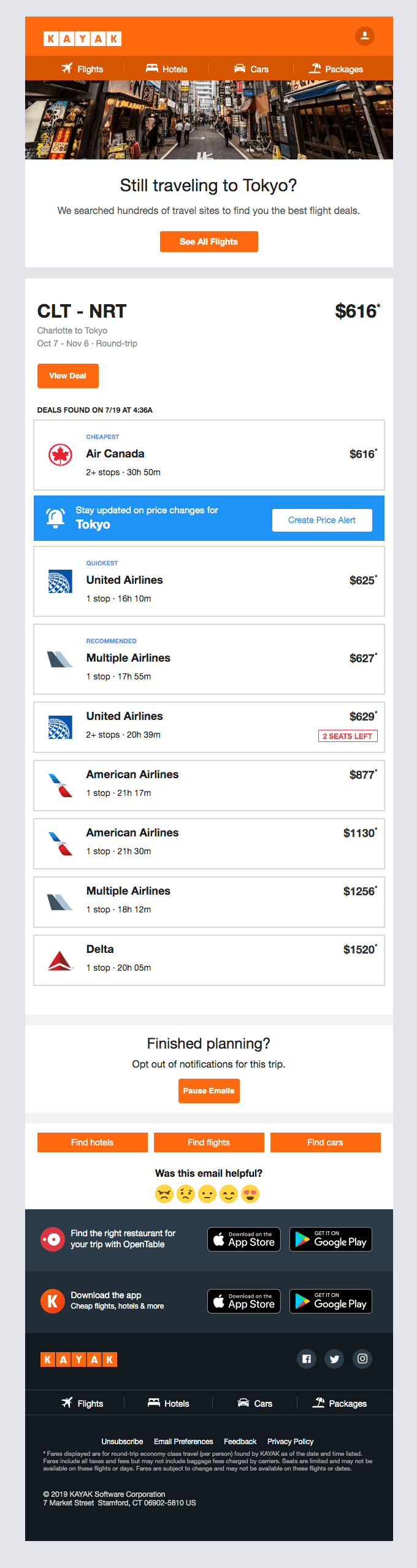 Fly from CLT to NRT for as little as $616