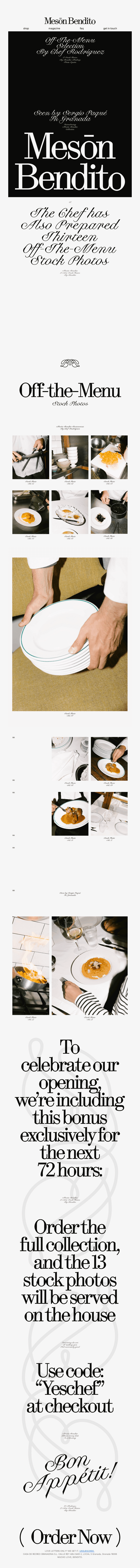 For you. Something extra. Courtesy of our chef.