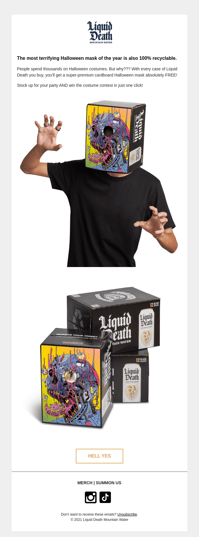Free Halloween Costume With Every Case!
