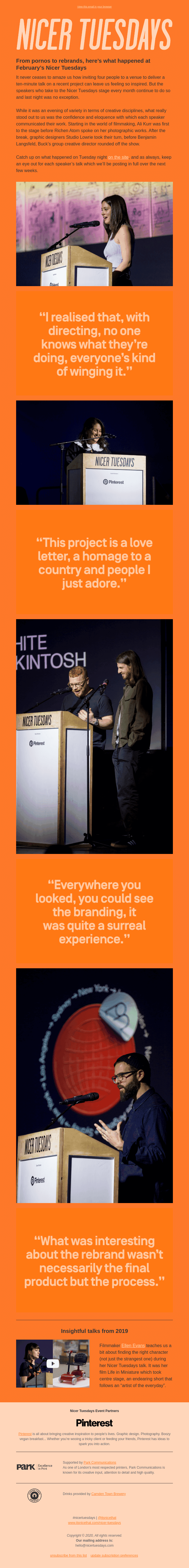 From pornos to rebrands, here’s what happened at February’s Nicer Tuesdays