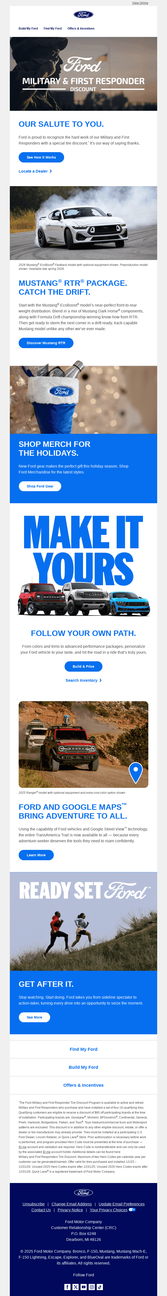 From track to trail, Ford leads the way