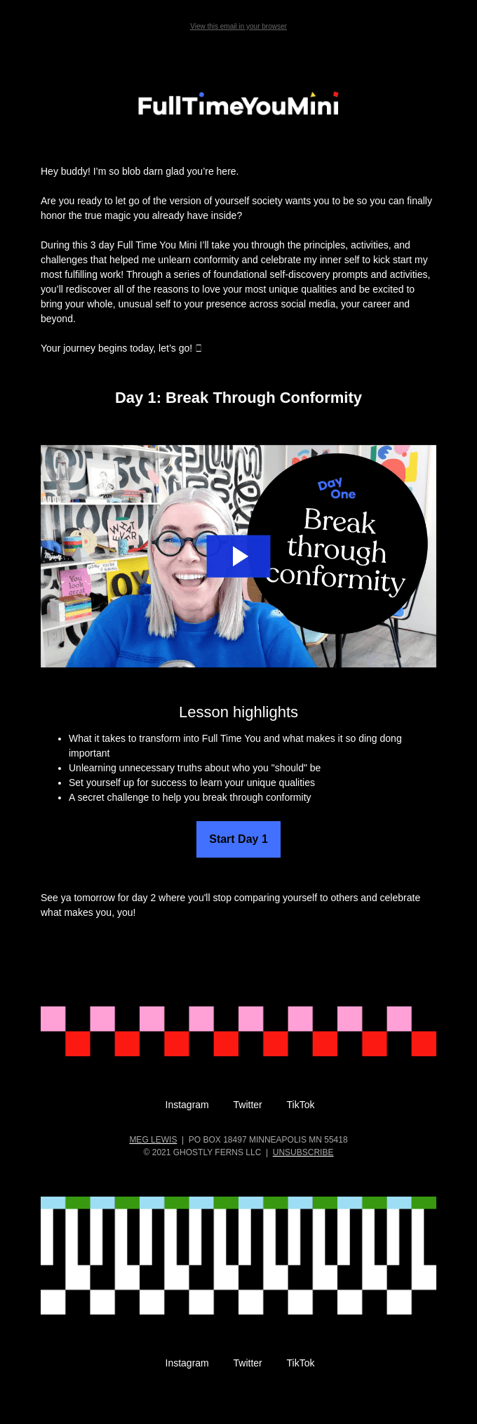 Full Time You Mini Day 1: Break Through Conformity