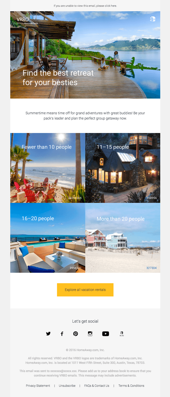 Gang’s all there! Plan your group’s summer getaway
