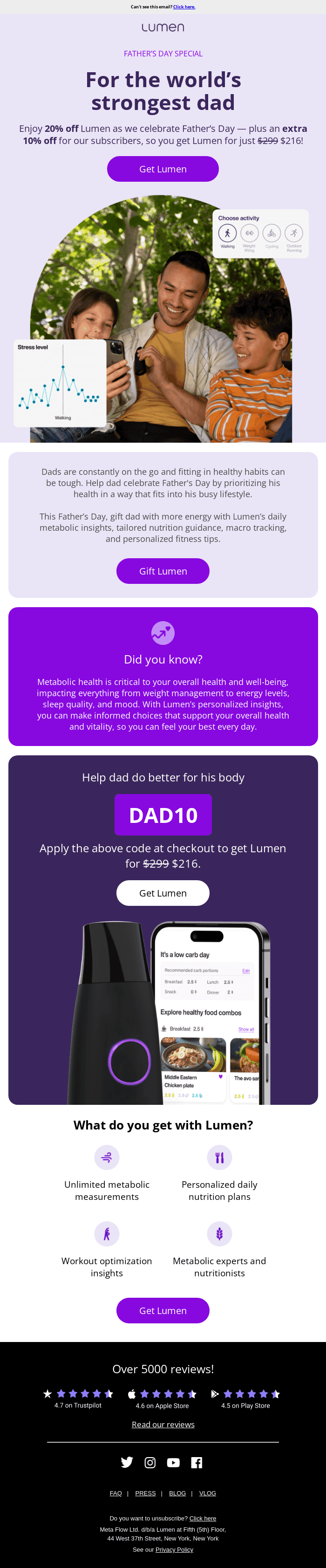 Get 20% OFF Lumen this Father’s Day