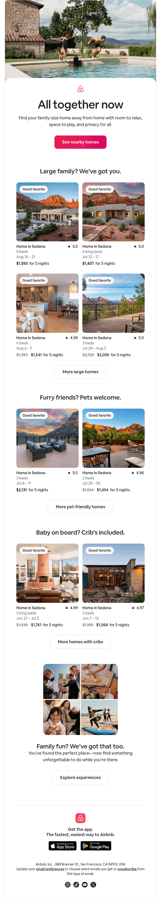Get a family getaway where everyone fits