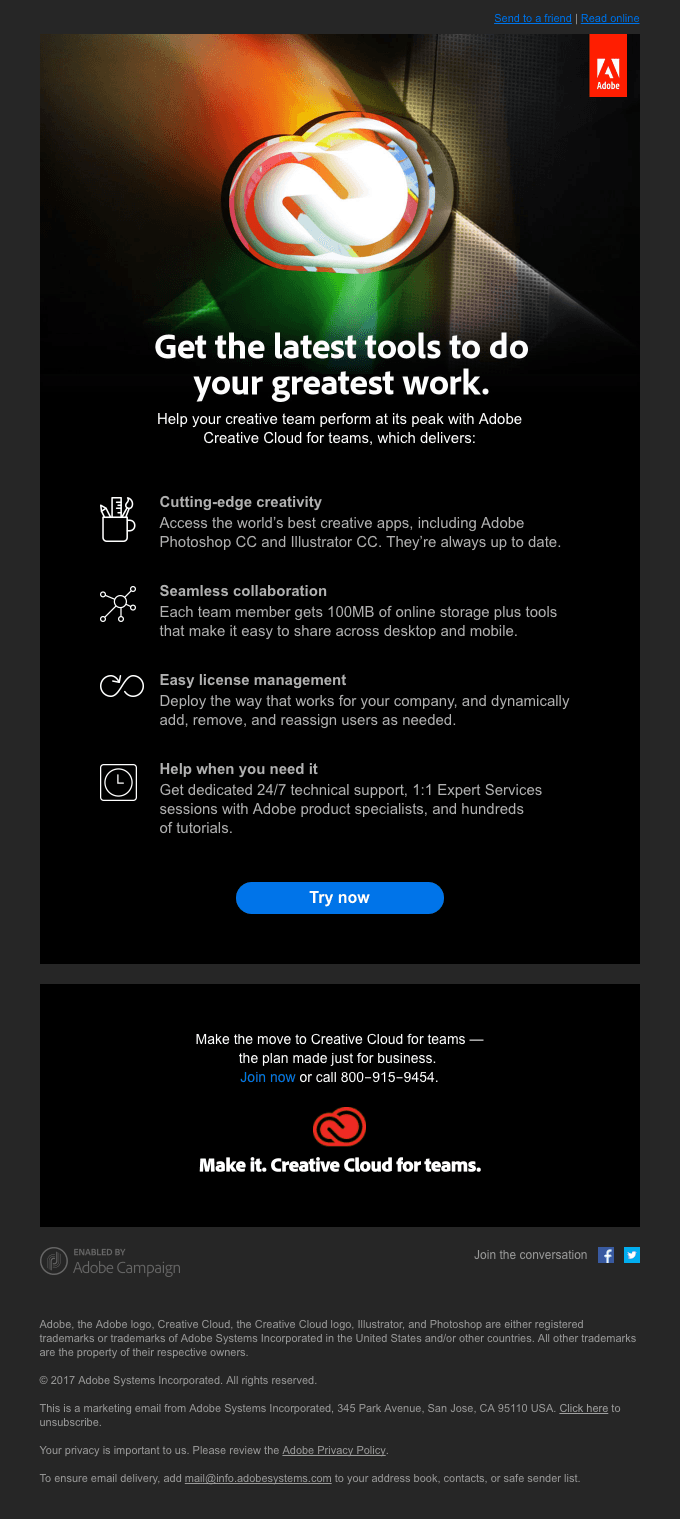 Get a free trial of Creative Cloud