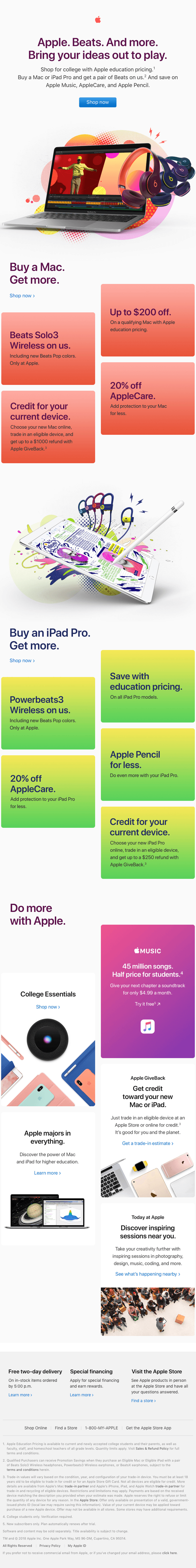 Get Beats when you buy a Mac or iPad Pro. Only at Apple.