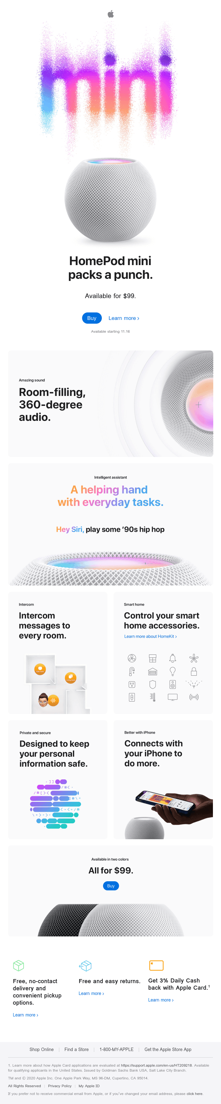 Get big sound from HomePod mini for $99.