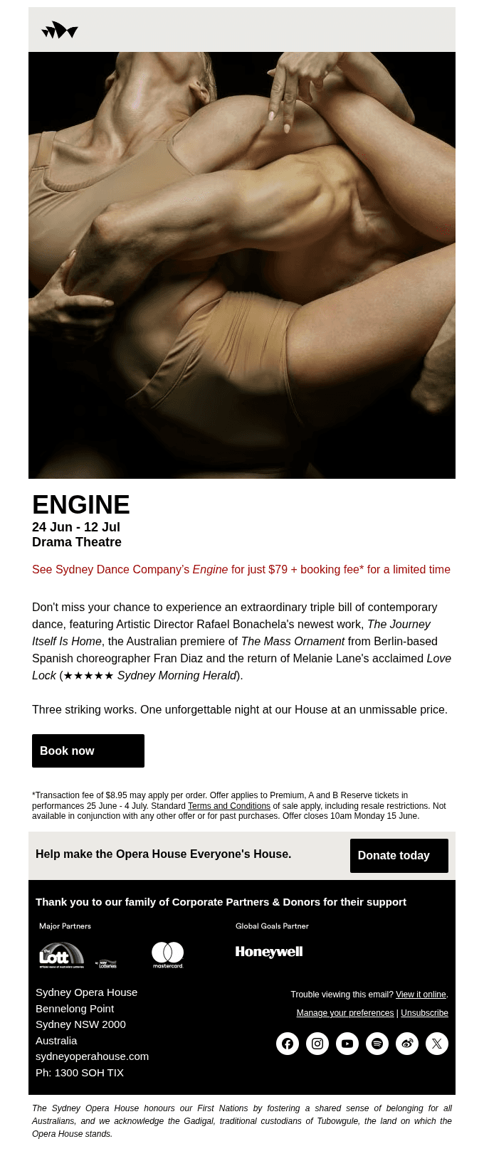 Get in quick! $79 tickets to Sydney Dance Company