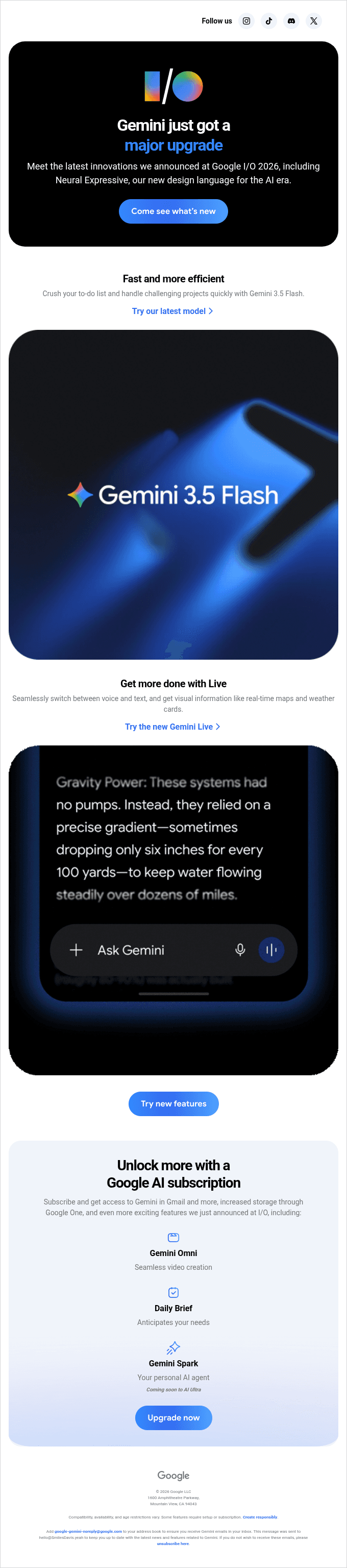 Smiles, get more done with our latest model, Gemini 3.5 Flash