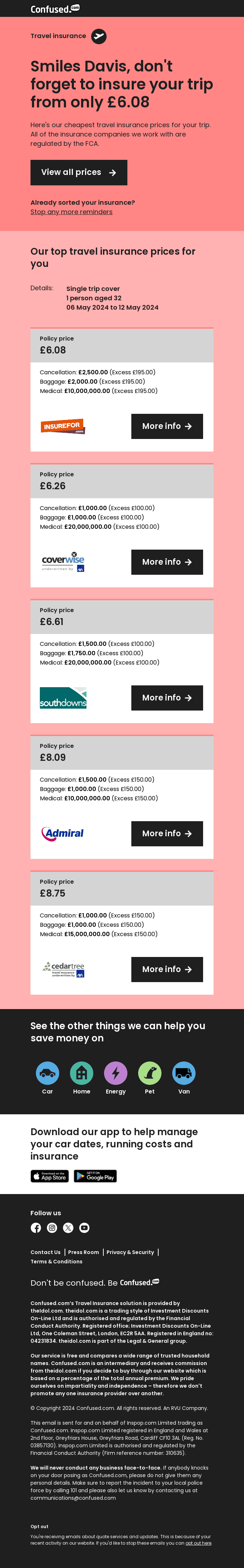 Get set for your trip: Your £6.08 travel quote is ready