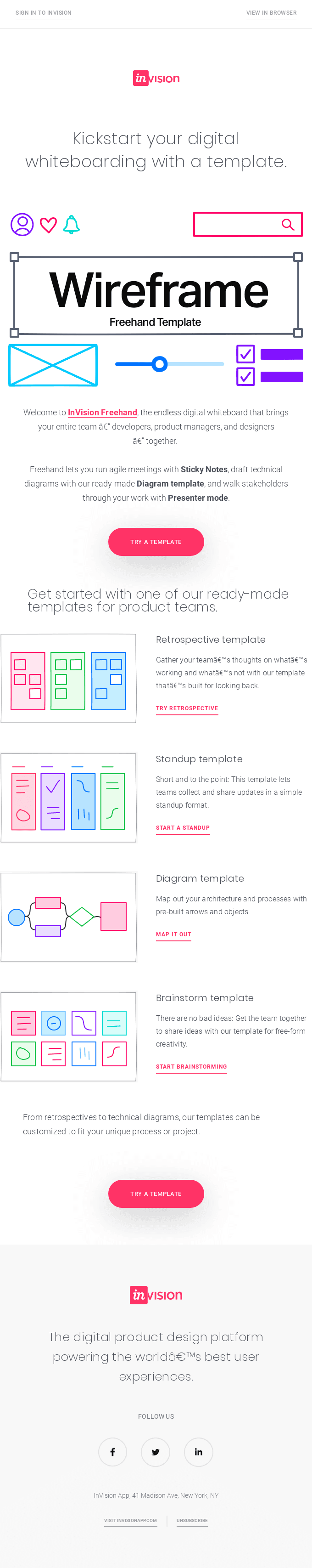 Get started fast with a Freehand template