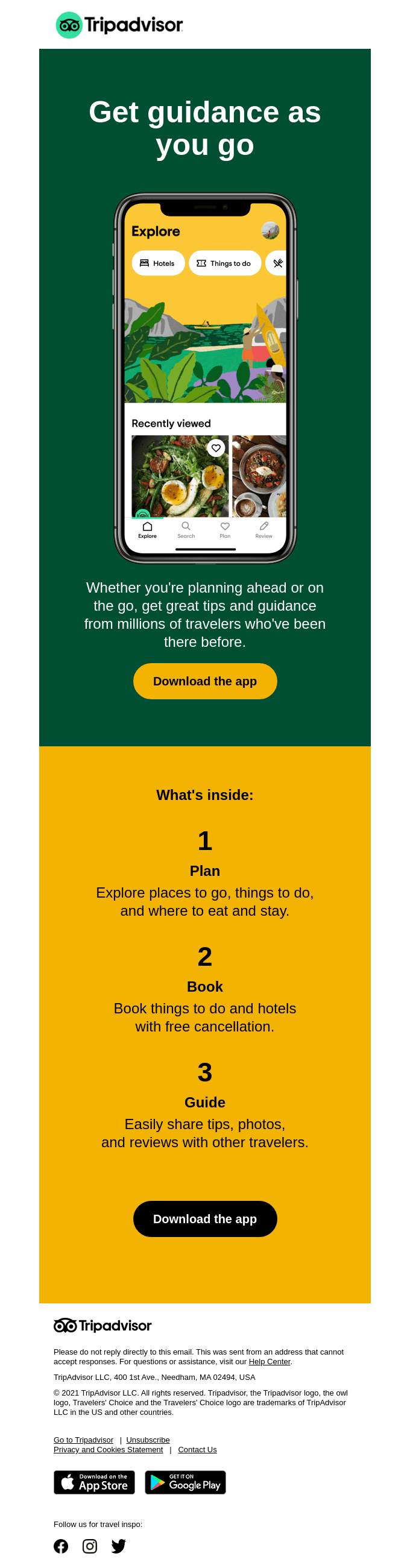 Get travel guidance with the Tripadvisor app