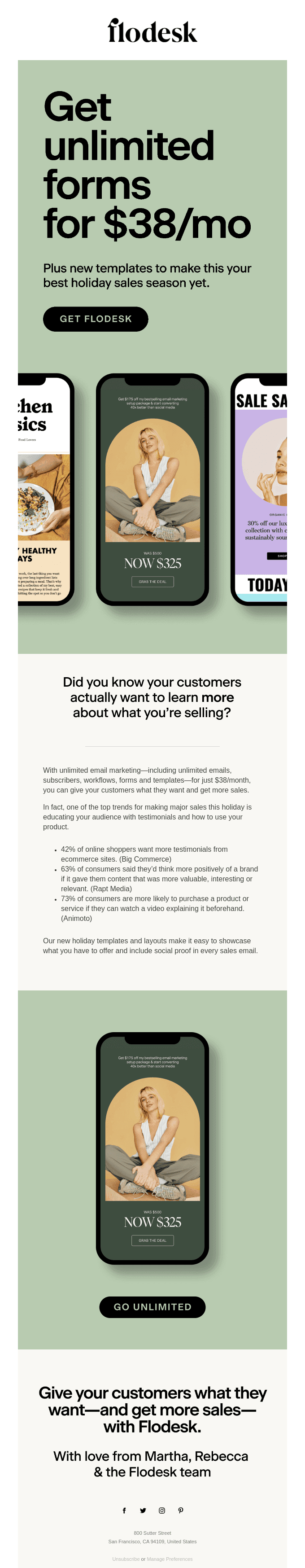Get unlimited email marketing for $38/mo 🎁