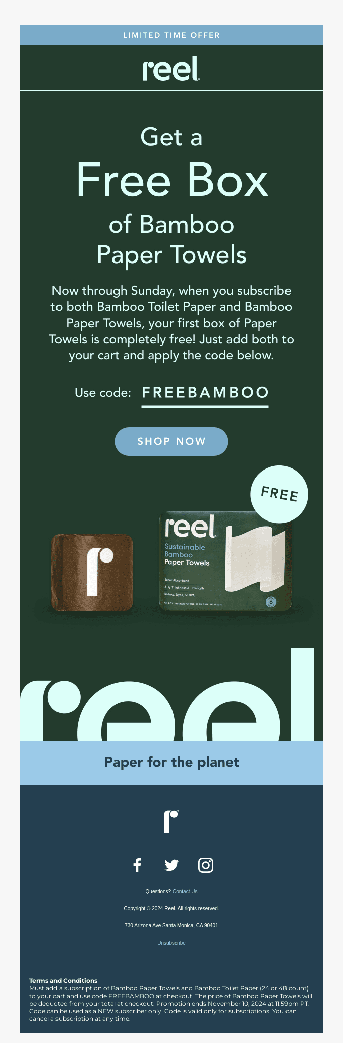 🎉 Get your first box of Bamboo Paper Towels gifted!