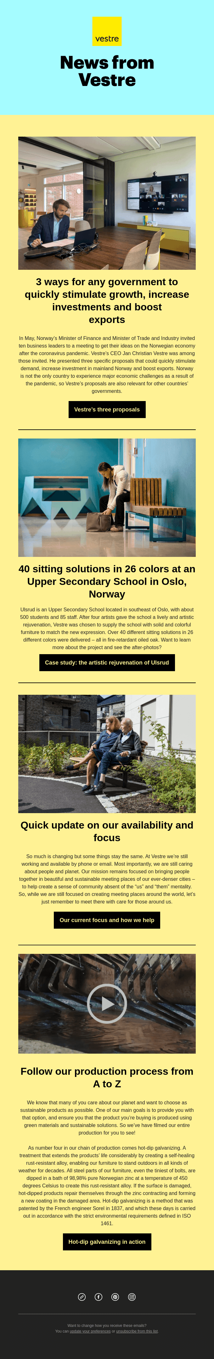 Getting the economy back up to speed, a recent school project and hot-dip galvanizing