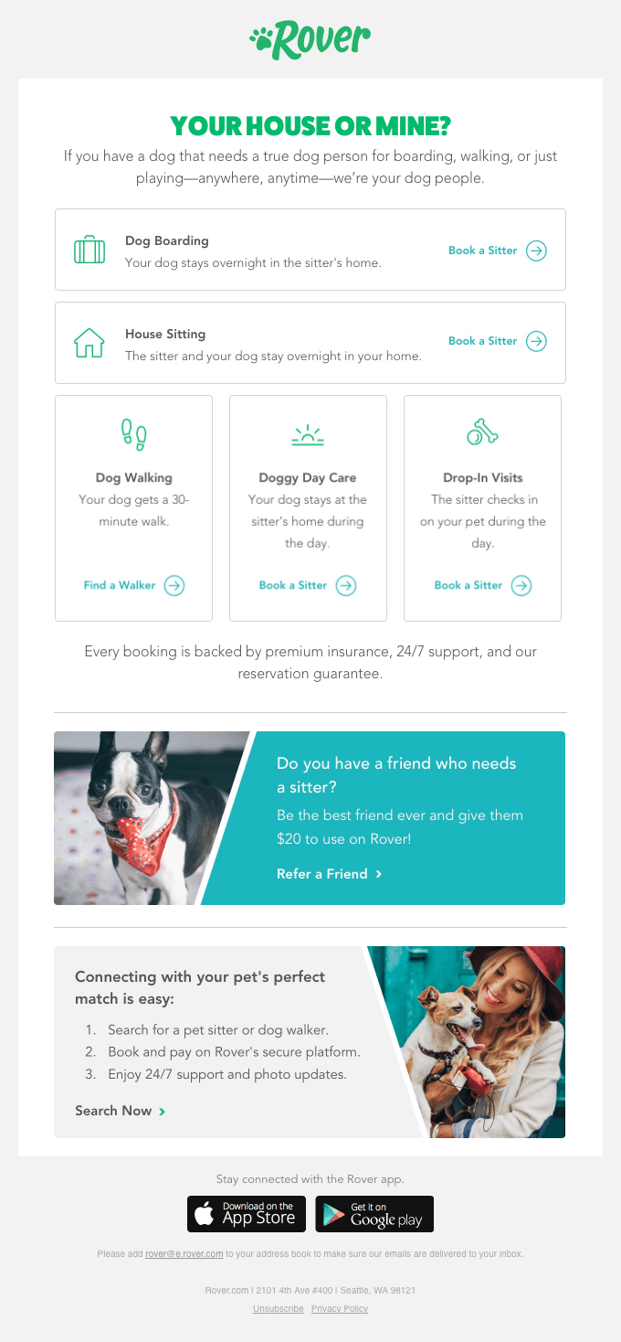 Go ahead, relax. We’ll treat your dog like family