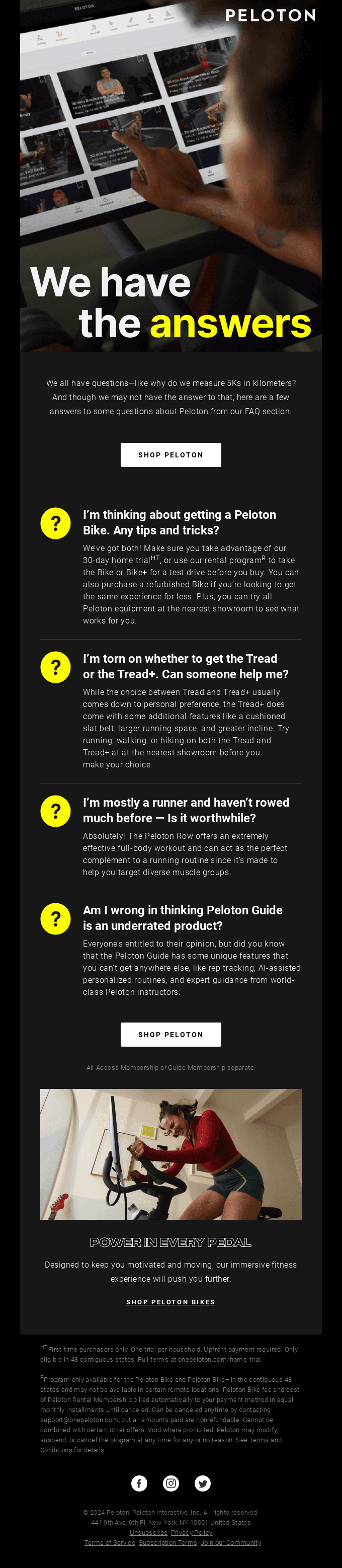 Got questions about Peloton? We’ve got you.