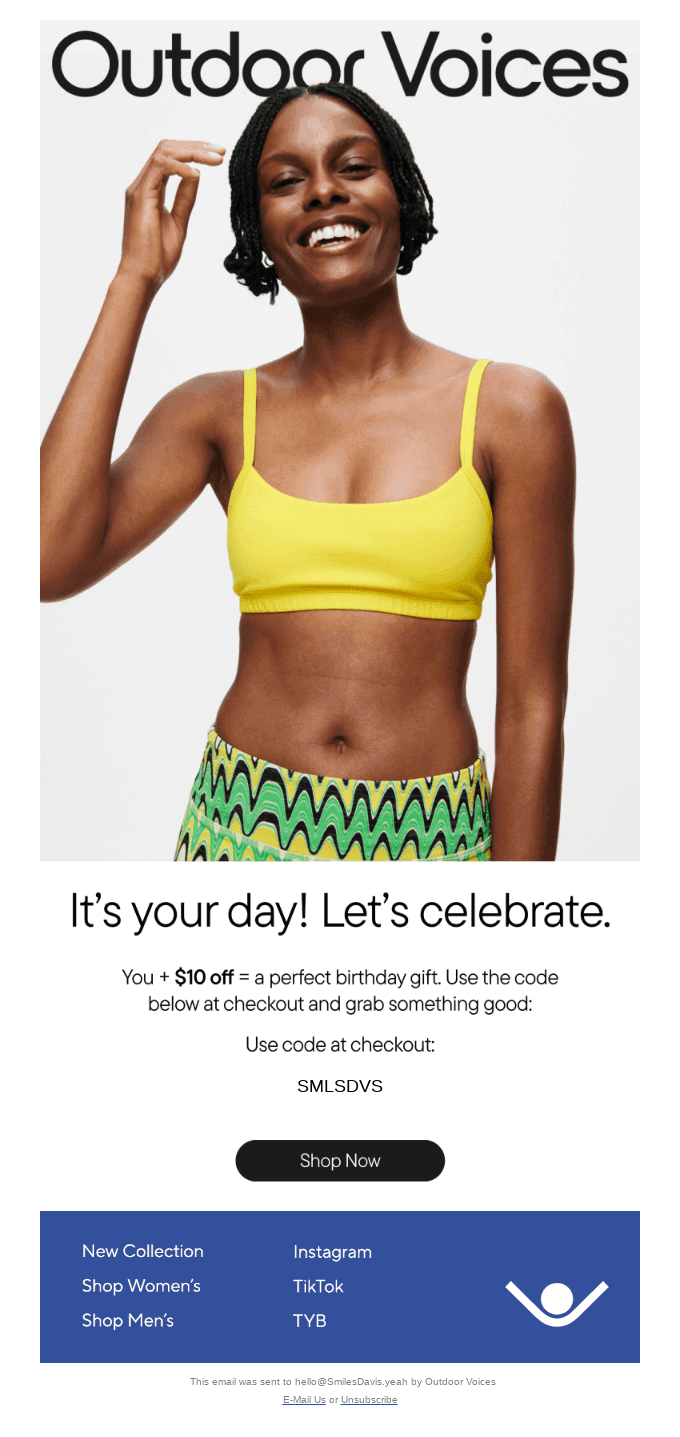 Happy Birthday! Your $10 off is ready to roll.