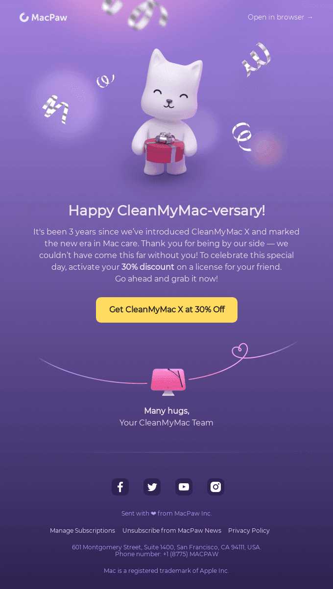 Happy CleanMyMac-versary! Grab your discount 🎁