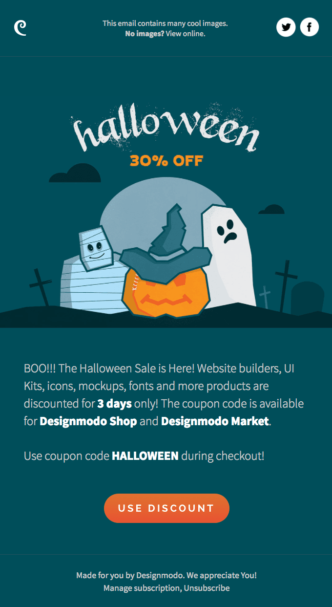 👾 🎃 👻 Happy Halloween! Get 30% off Designmodo Shop and Market
