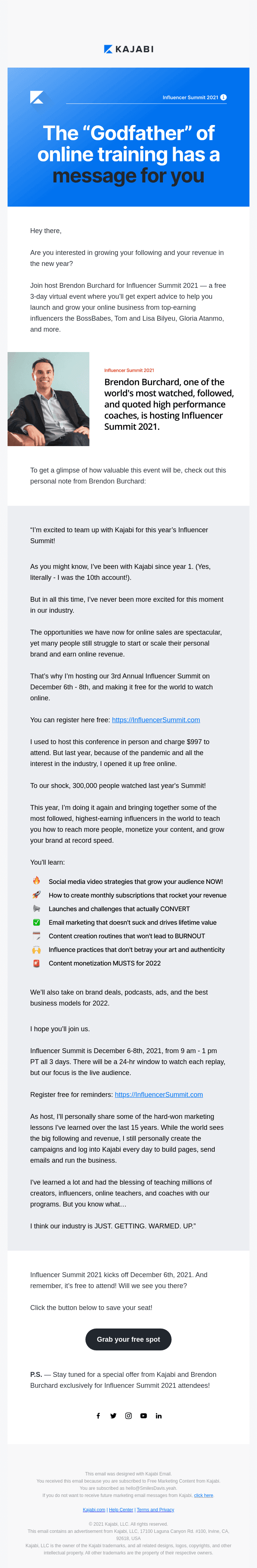 Have you seen who’s hosting Influencer Summit 2021?