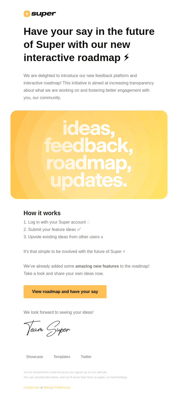 Have your say in the future of Super with our new interactive roadmap ⚡
