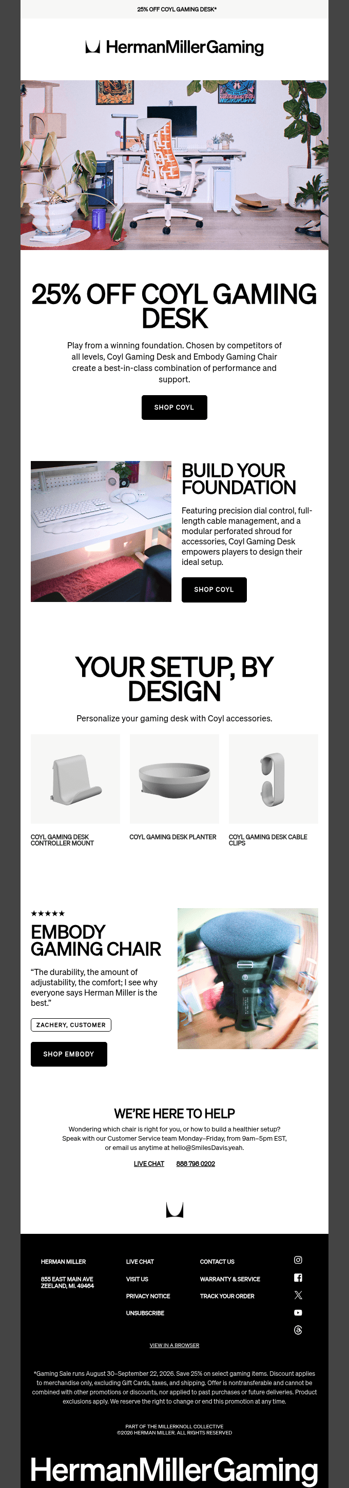 25% off Coyl Gaming Desk