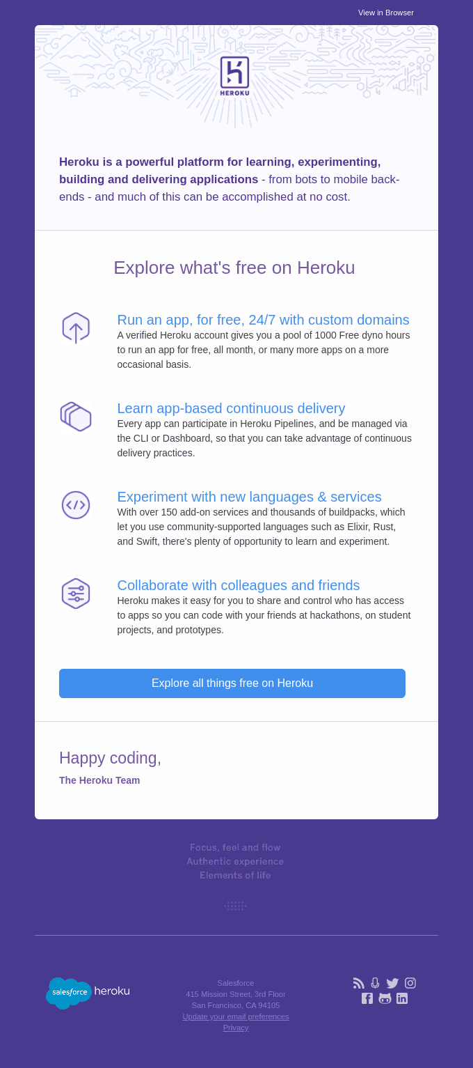 Heroku Free: Run apps 24/7, try new languages, learn about continuous delivery