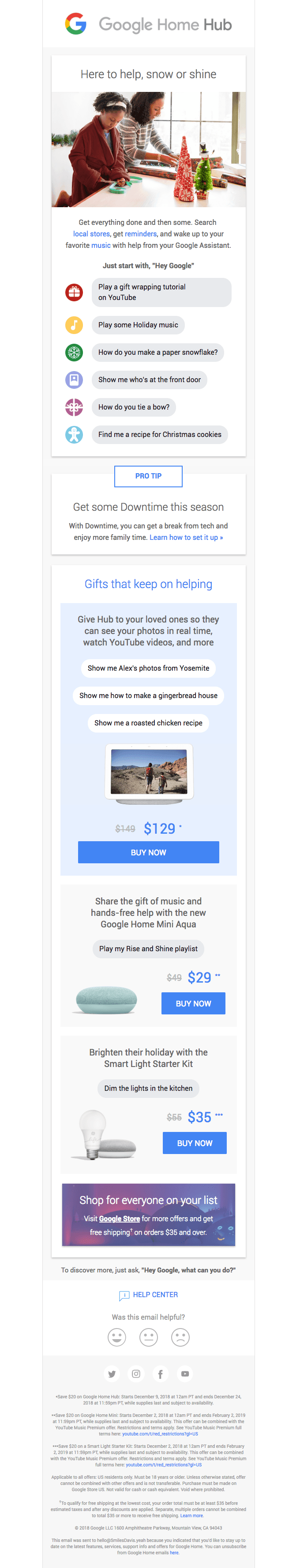 Hey Google, wake me up to Holiday music