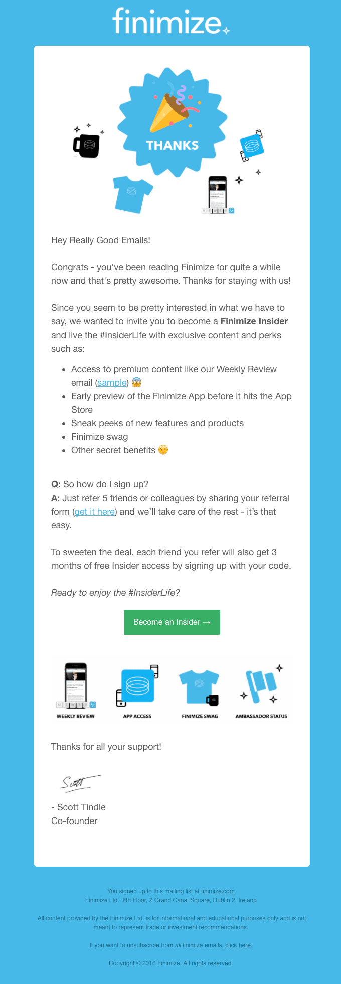 Hi – I’m one of the founders of Finimize :)