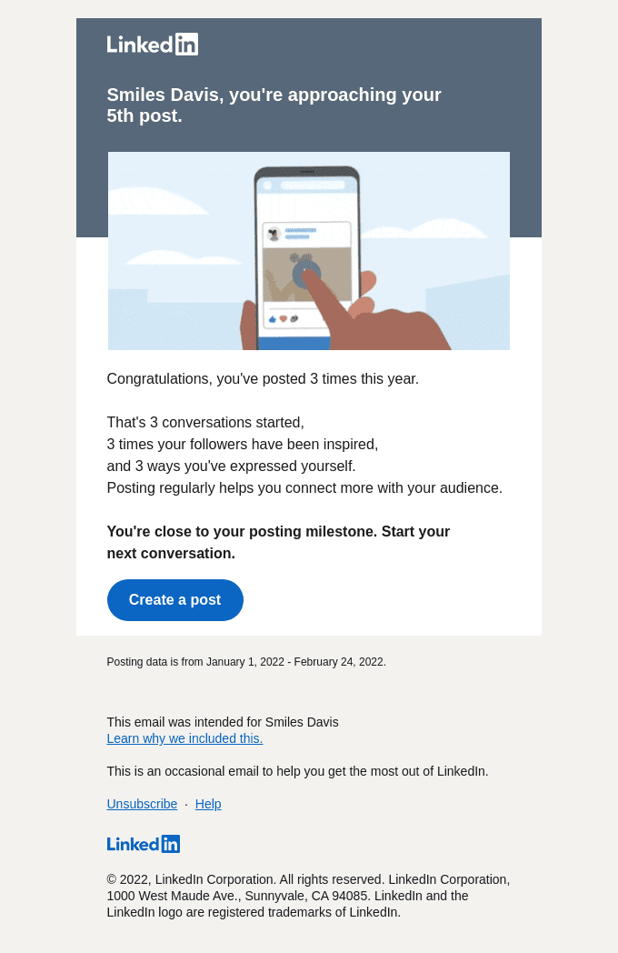 Hit your next posting milestone (it’s close)