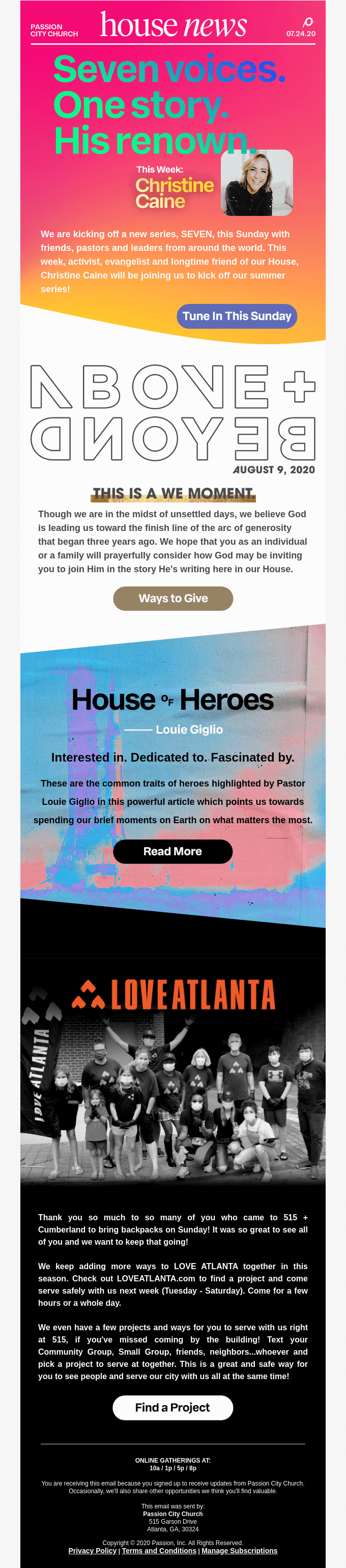 HOUSE NEWS // Our new series, SEVEN, starts this Sunday with Christine Caine