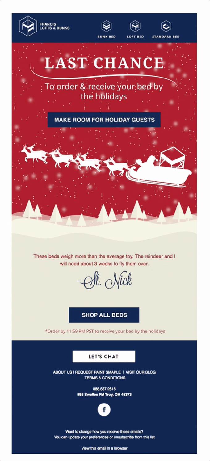 How many bunk beds can fit in Santa’s sleigh?