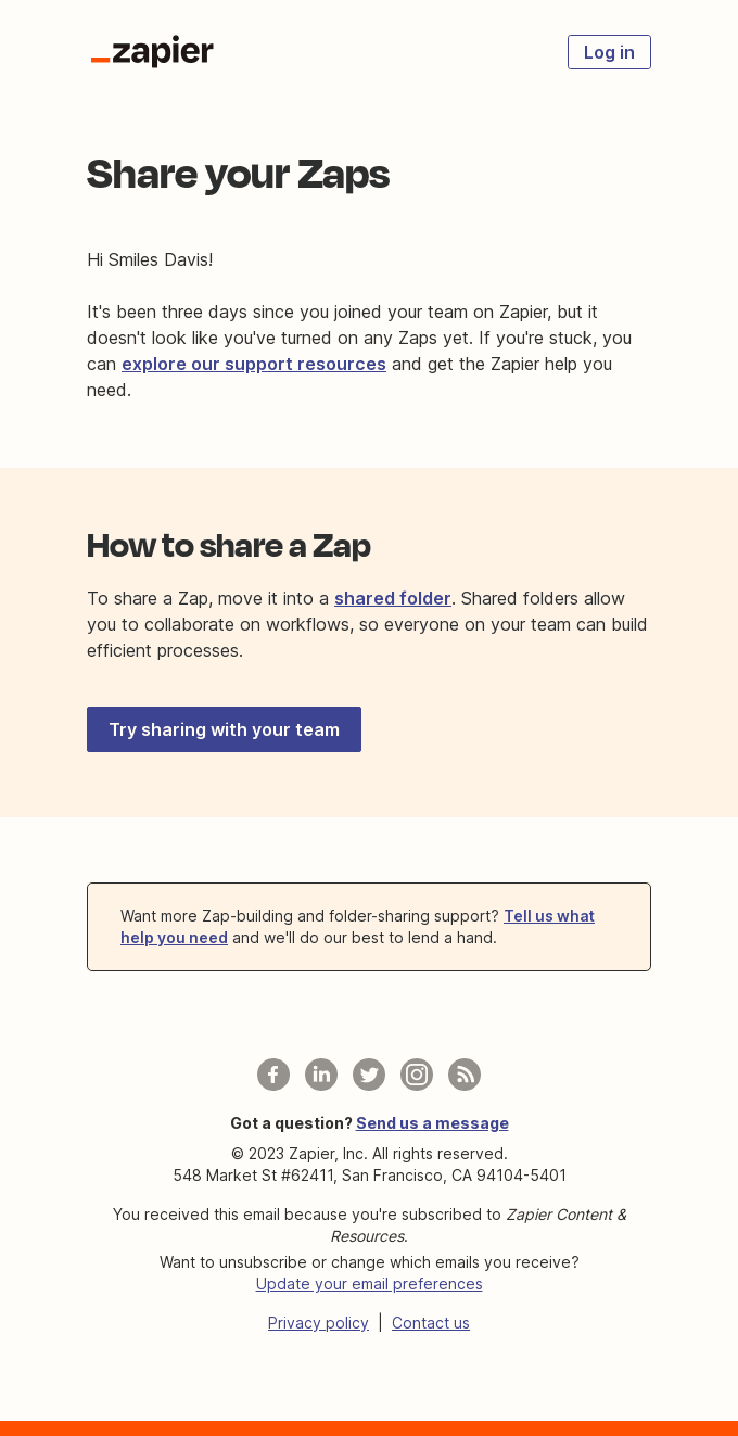How to share Zaps with your team