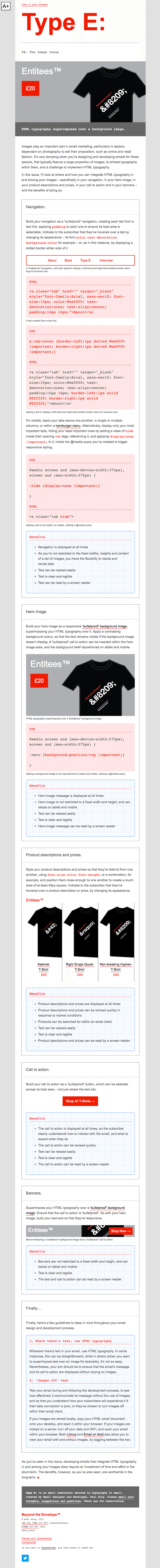 HTML typography in and among your images