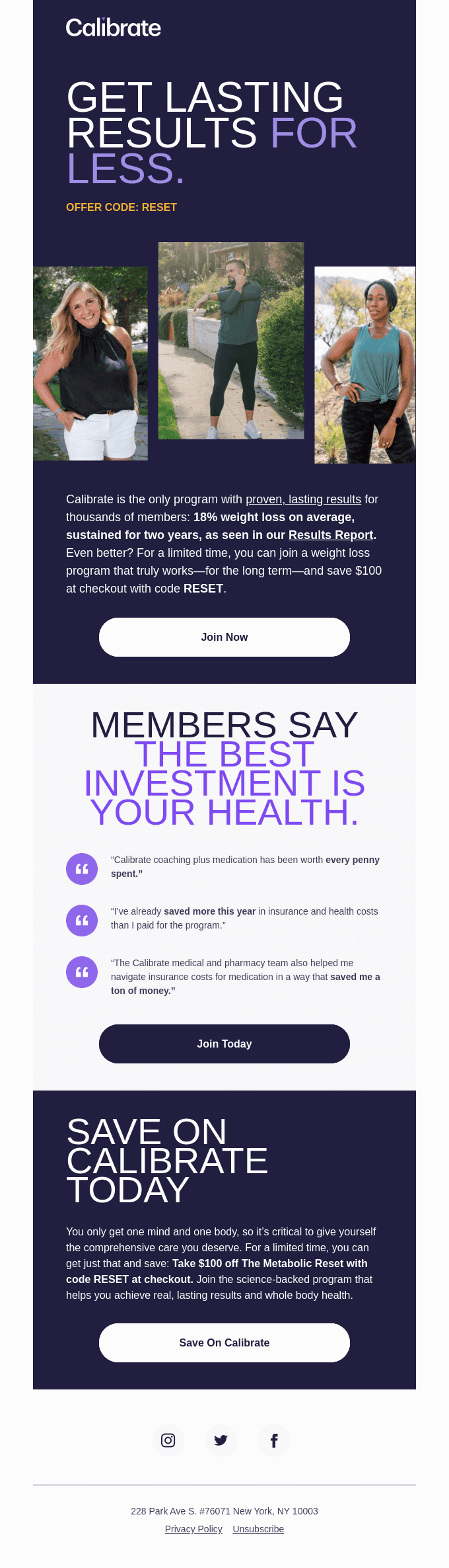Improve your health. Change your life.