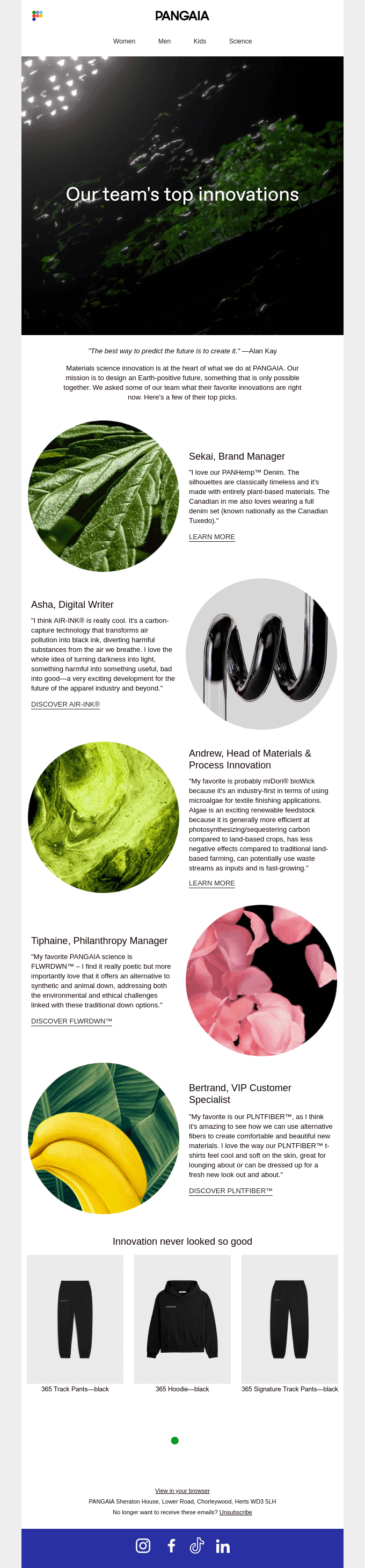 Inside PANGAIA HQ's top science picks