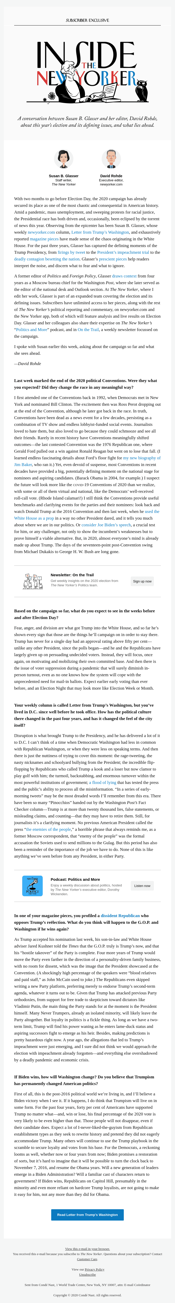 Inside The New Yorker: Susan Glasser on the Trump Presidency