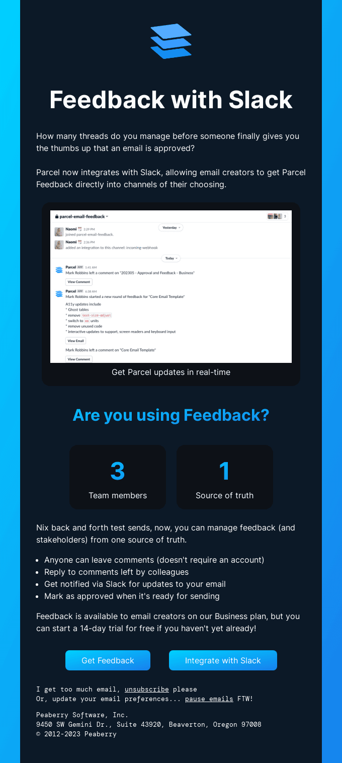 Integrate your email feedback directly into Slack!