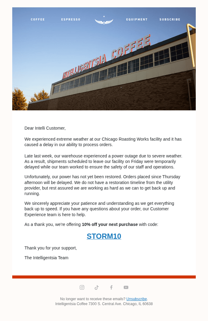 An Important Shipping Update From Intelligentsia