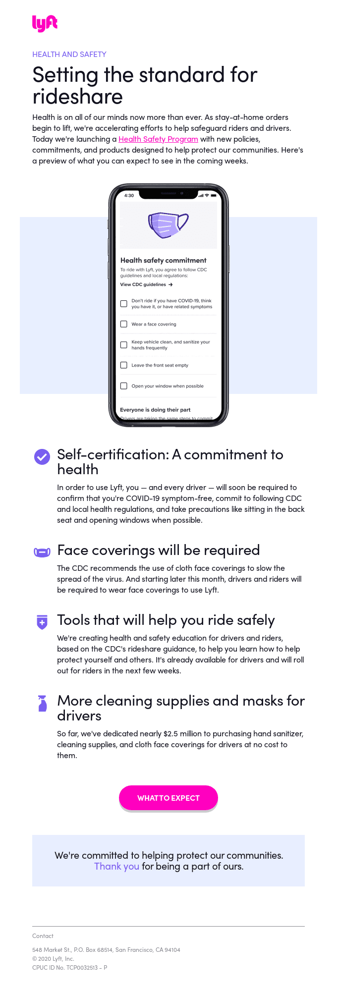 Introducing Lyft's Health Safety Program
